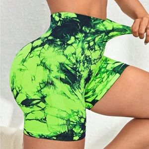Yoga Trendy Ombre Wideband Waist Sports Shorts high waisted shorts